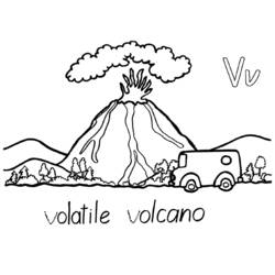 Malvorlage: Vulkan (Natur) #166617 - Kostenlose Malvorlagen zum Ausdrucken