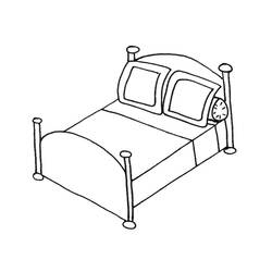 Malvorlage: Bett (Objekte) #167822 - Kostenlose Malvorlagen zum Ausdrucken