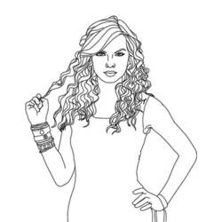 Zeichnungen zum Ausmalen: Taylor Swift - Kostenlose Malvorlagen zum Ausdrucken