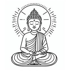 Zeichnungen zum Ausmalen: Buddha - Kostenlose Malvorlagen zum Ausdrucken