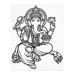Zeichnungen zum Ausmalen: Hinduistische Mythologie: Ganesha - Kostenlose Malvorlagen zum Ausdrucken