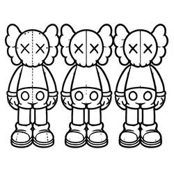 Zeichnungen zum Ausmalen: KAWS - Kostenlose Malvorlagen zum Ausdrucken