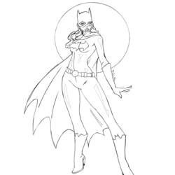 Zeichnungen zum Ausmalen: Batgirl - Kostenlose Malvorlagen zum Ausdrucken