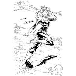 Zeichnungen zum Ausmalen: Captain Marvel - Kostenlose Malvorlagen zum Ausdrucken