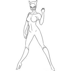 Zeichnungen zum Ausmalen: Catwoman - Kostenlose Malvorlagen zum Ausdrucken
