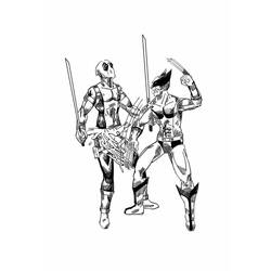 Zeichnungen zum Ausmalen: Deadpool und Wolverine - Kostenlose Malvorlagen zum Ausdrucken