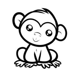 Zeichnungen zum Ausmalen: Affe - Druckbare Malvorlagen