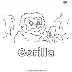 Malvorlage: Gorilla (Tiere) #7554 - Kostenlose Malvorlagen zum Ausdrucken