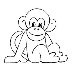 Zeichnungen zum Ausmalen: Schimpanse - Druckbare Malvorlagen