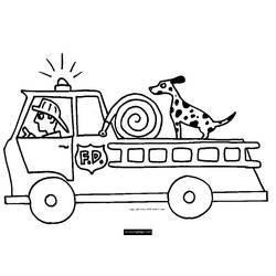 Malvorlage: Feuerwehrauto (Transport) #135788 - Kostenlose Malvorlagen zum Ausdrucken