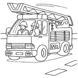 Zeichnungen zum Ausmalen: Feuerwehrauto - Kostenlose Malvorlagen zum Ausdrucken