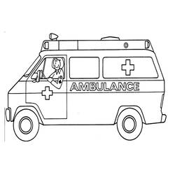 Zeichnungen zum Ausmalen: Krankenwagen - Kostenlose Malvorlagen zum Ausdrucken