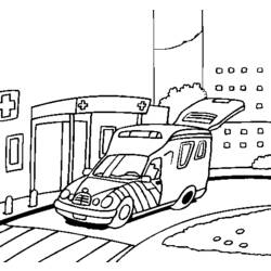Malvorlage: Krankenwagen (Transport) #136837 - Kostenlose Malvorlagen zum Ausdrucken