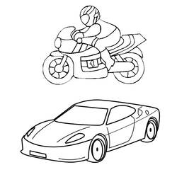 Malvorlage: Motorrad (Transport) #136264 - Kostenlose Malvorlagen zum Ausdrucken