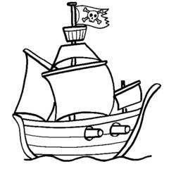 Zeichnungen zum Ausmalen: Piratenschiff - Kostenlose Malvorlagen zum Ausdrucken