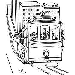 Malvorlage: Straßenbahn (Transport) #145405 - Kostenlose Malvorlagen zum Ausdrucken