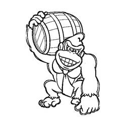 Zeichnungen zum Ausmalen: Esel Kong - Kostenlose Malvorlagen zum Ausdrucken