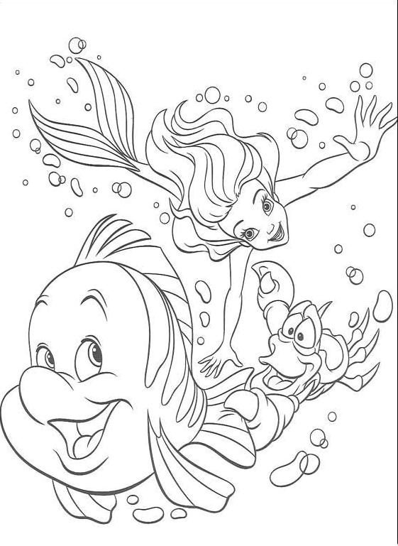 Malvorlage: Die kleine Meerjungfrau (Animierte Filme) #127330 - Kostenlose Malvorlagen zum Ausdrucken
