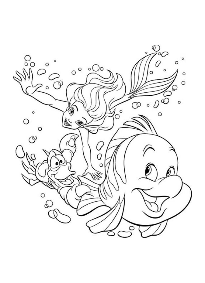Malvorlage: Die kleine Meerjungfrau (Animierte Filme) #127392 - Kostenlose Malvorlagen zum Ausdrucken
