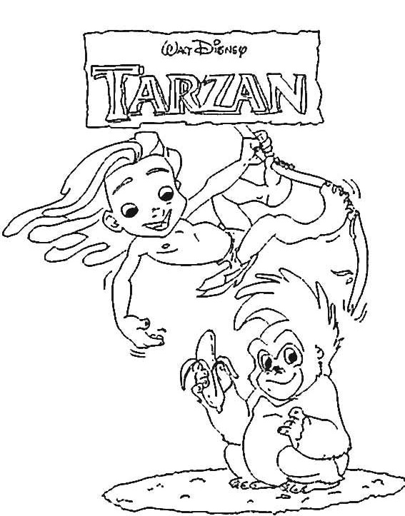 Malvorlage: Tarzan (Animierte Filme) #131159 - Kostenlose Malvorlagen zum Ausdrucken