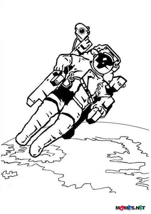 Malvorlage: Astronaut (Berufe und Berufe) #87601 - Kostenlose Malvorlagen zum Ausdrucken