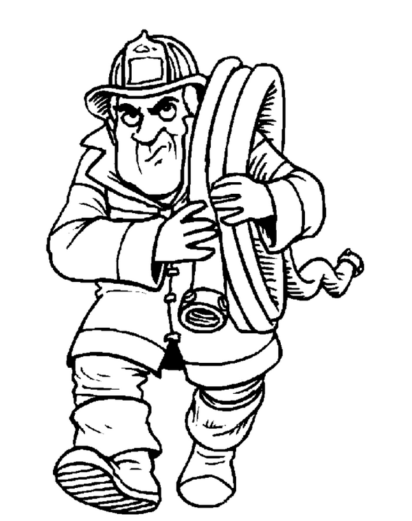 Malvorlage: Feuerwehrmann (Berufe und Berufe) #105516 - Kostenlose Malvorlagen zum Ausdrucken