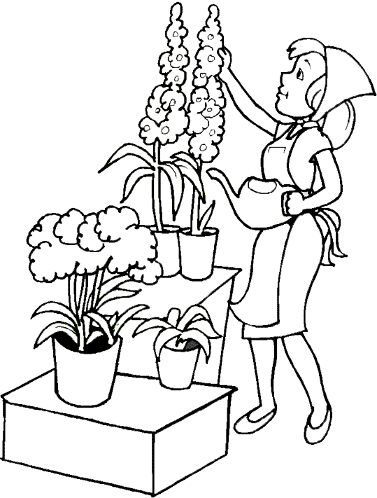 Malvorlage: Florist (Berufe und Berufe) #170351 - Kostenlose Malvorlagen zum Ausdrucken