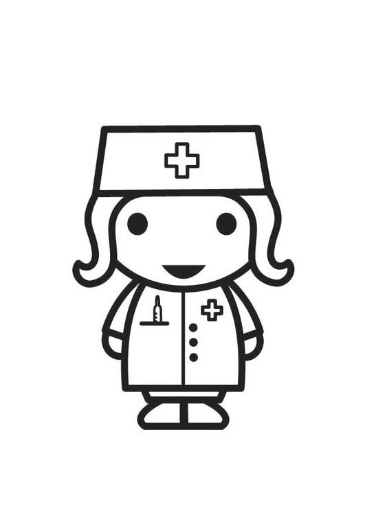 Malvorlage: Krankenschwester / Krankenschwester (Berufe und Berufe) #170405 - Kostenlose Malvorlagen zum Ausdrucken