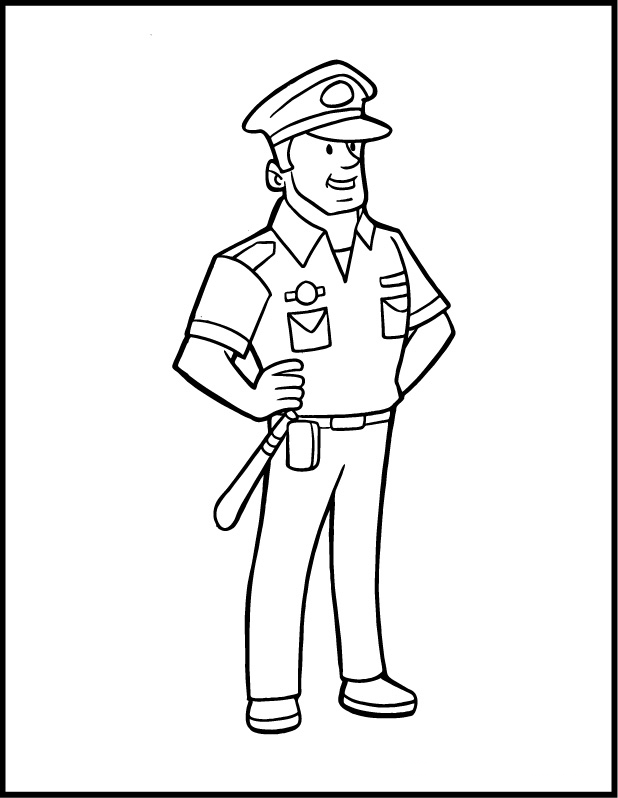 Malvorlage: Polizist (Berufe und Berufe) #105362 - Kostenlose Malvorlagen zum Ausdrucken