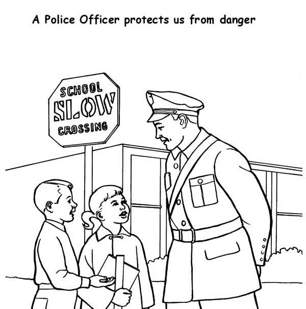 Malvorlage: Polizist (Berufe und Berufe) #105508 - Kostenlose Malvorlagen zum Ausdrucken