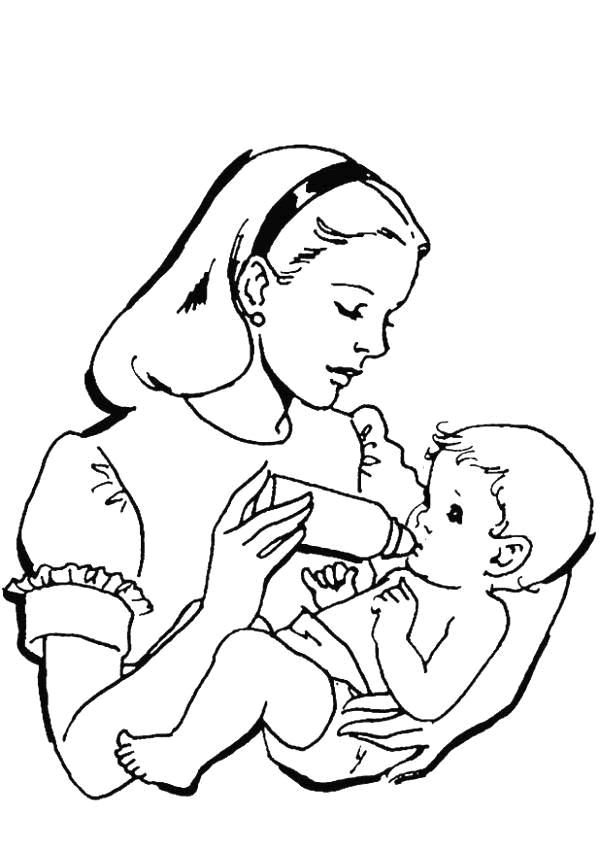 Malvorlage: Muttertag (Feiertage und besondere Anlässe) #129994 - Kostenlose Malvorlagen zum Ausdrucken
