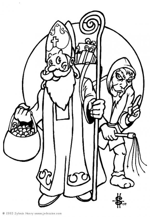 Malvorlage: Sankt Nikolaus (Feiertage und besondere Anlässe) #59116 - Kostenlose Malvorlagen zum Ausdrucken