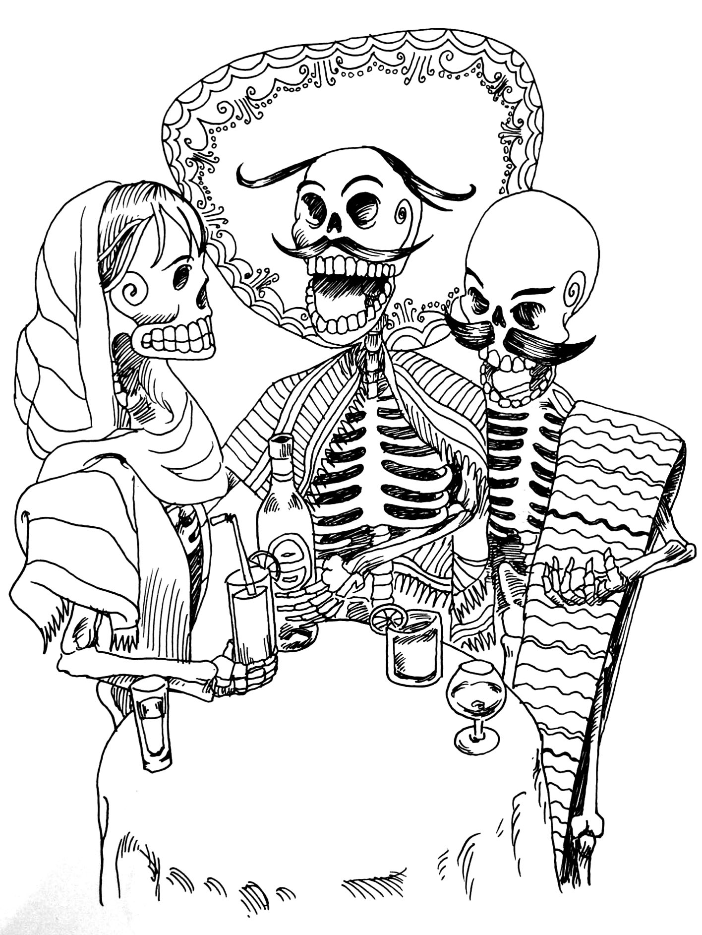 Malvorlage: Skelett (Figuren) #147524 - Kostenlose Malvorlagen zum Ausdrucken