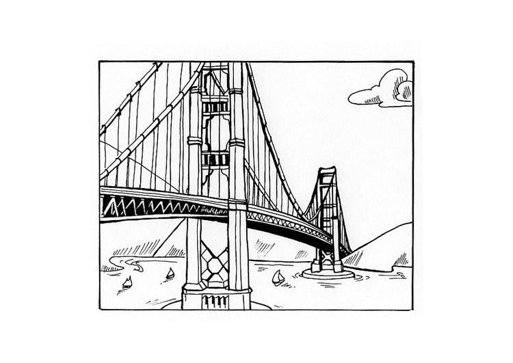 Malvorlage: Brücke (Gebäude und Architektur) #62841 - Kostenlose Malvorlagen zum Ausdrucken