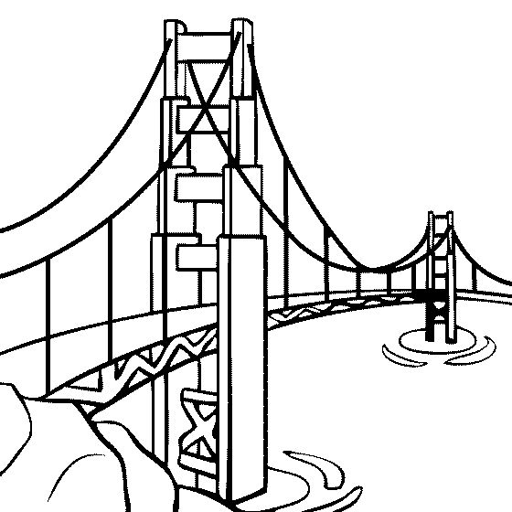 Malvorlage: Brücke (Gebäude und Architektur) #62877 - Kostenlose Malvorlagen zum Ausdrucken