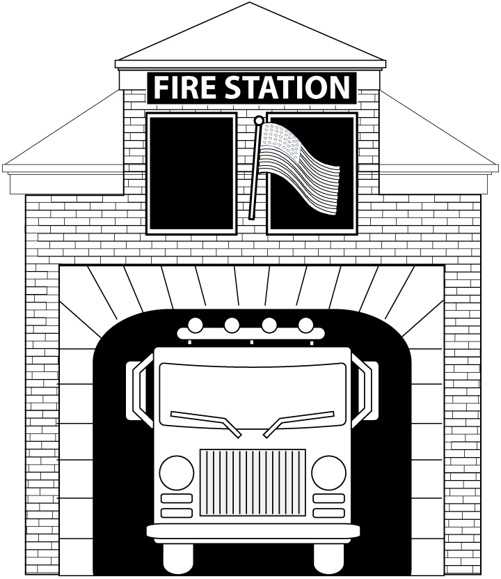 Malvorlage: Feuerwehr (Gebäude und Architektur) #68595 - Kostenlose Malvorlagen zum Ausdrucken