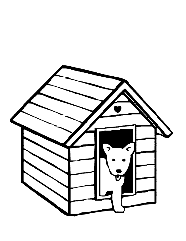Malvorlage: Hundehütte (Gebäude und Architektur) #62343 - Kostenlose Malvorlagen zum Ausdrucken