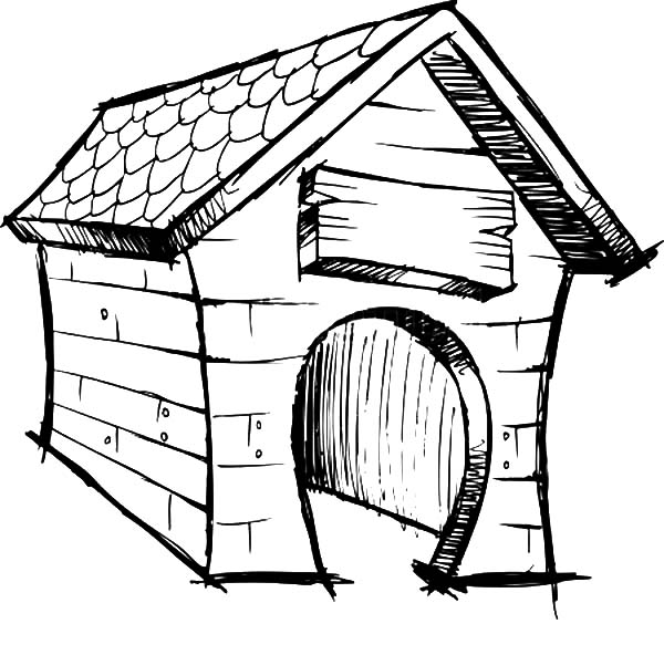 Malvorlage: Hundehütte (Gebäude und Architektur) #62421 - Kostenlose Malvorlagen zum Ausdrucken