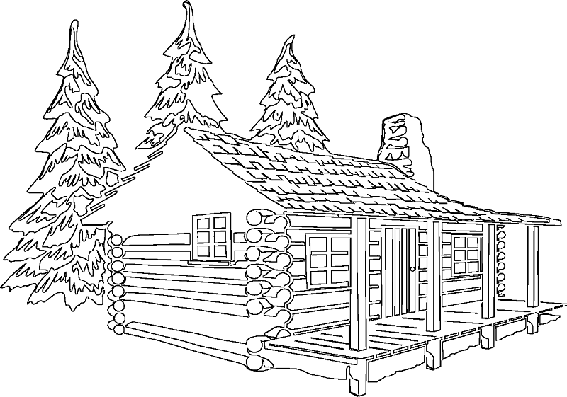 Malvorlage: Hütte (Gebäude und Architektur) #169904 - Kostenlose Malvorlagen zum Ausdrucken