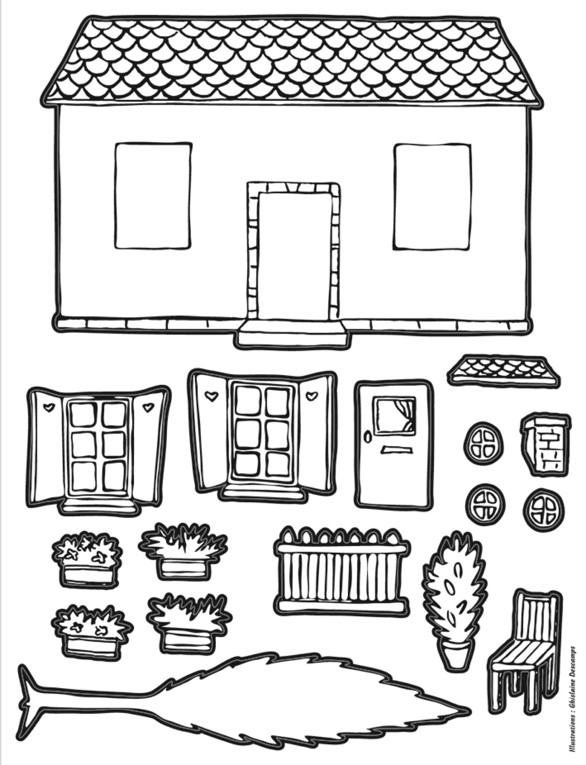 Malvorlage: Hütte (Gebäude und Architektur) #169951 - Kostenlose Malvorlagen zum Ausdrucken
