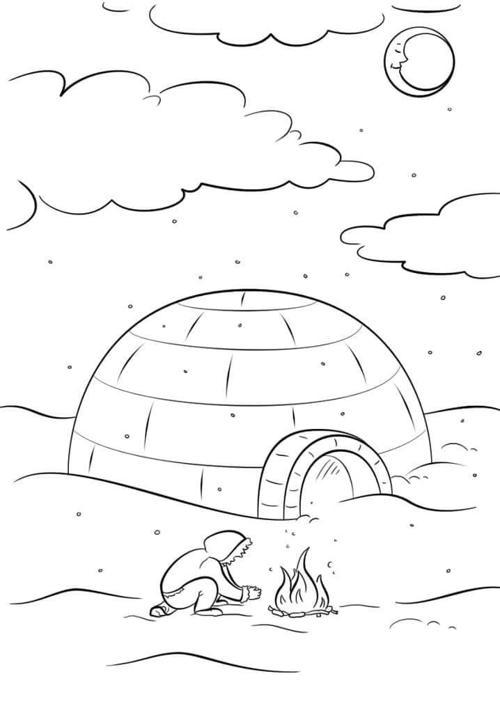 Malvorlage: Iglu (Gebäude und Architektur) #179782 - Kostenlose Malvorlagen zum Ausdrucken
