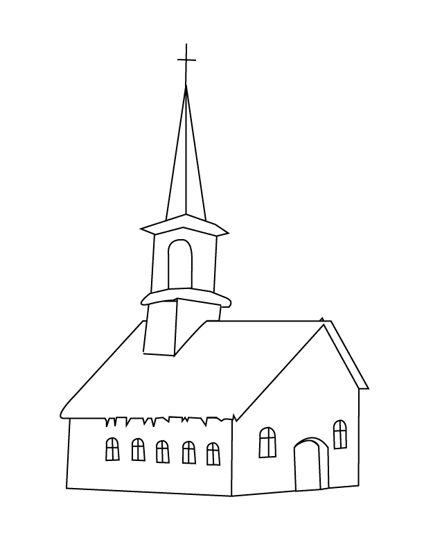 Malvorlage: Kirche (Gebäude und Architektur) #64163 - Kostenlose Malvorlagen zum Ausdrucken