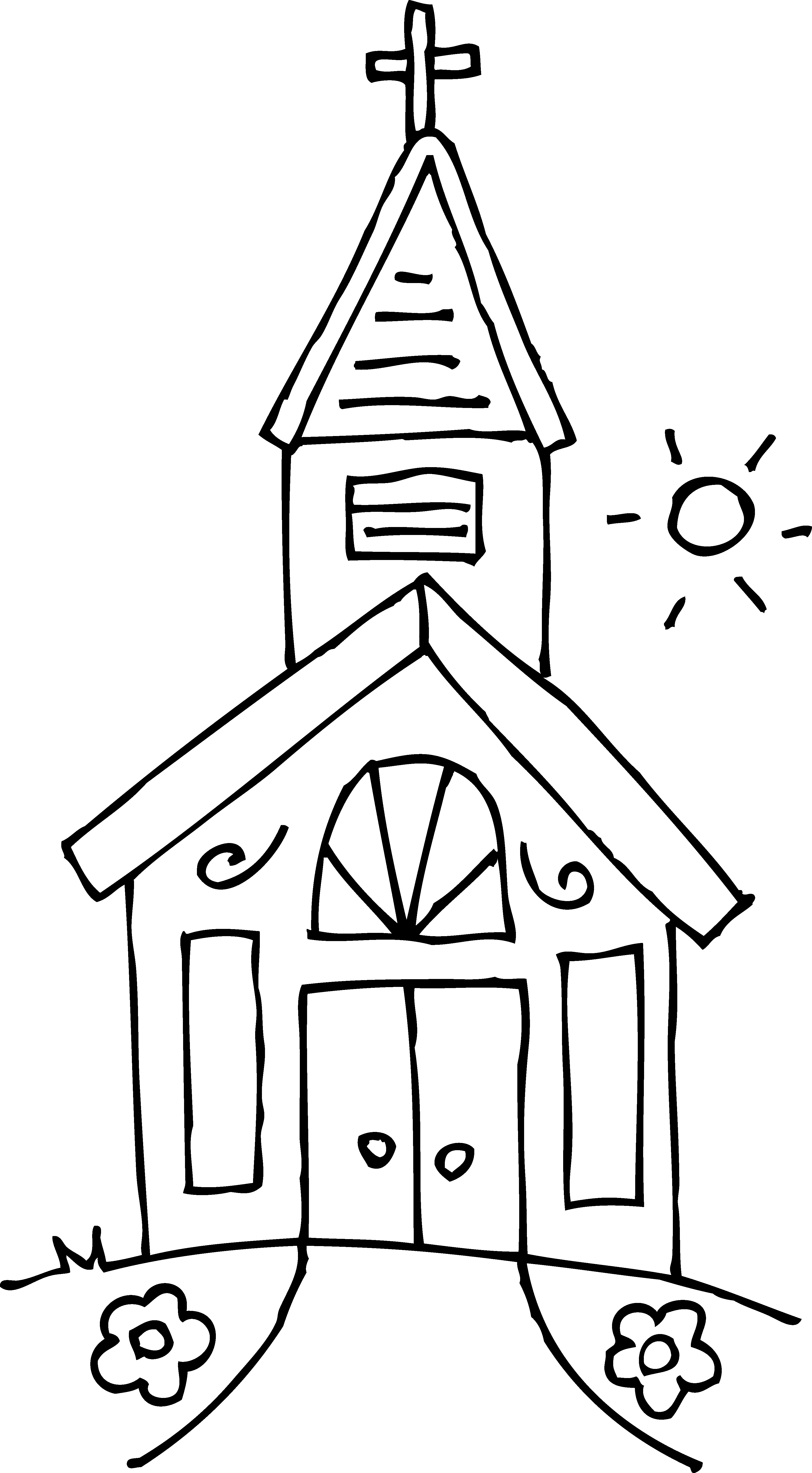 Malvorlage: Kirche (Gebäude und Architektur) #64173 - Kostenlose Malvorlagen zum Ausdrucken