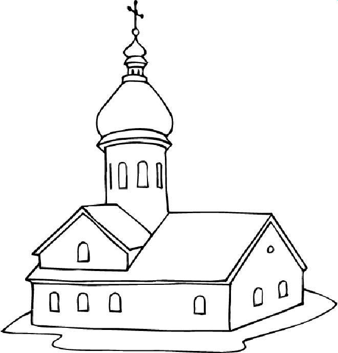 Malvorlage: Kirche (Gebäude und Architektur) #64185 - Kostenlose Malvorlagen zum Ausdrucken