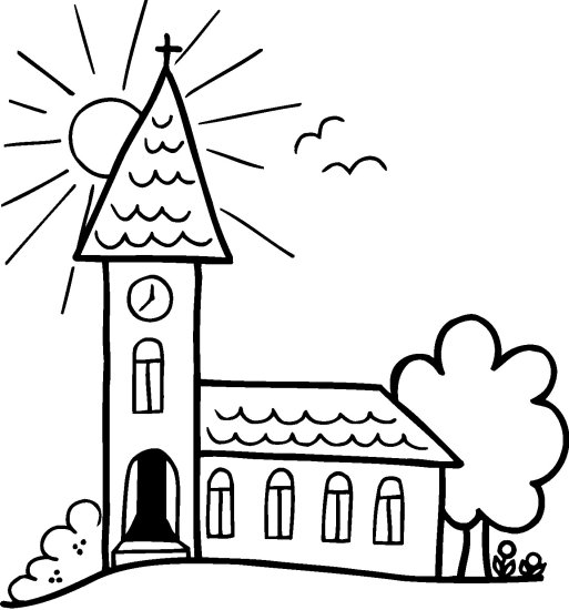 Malvorlage: Kirche (Gebäude und Architektur) #64210 - Kostenlose Malvorlagen zum Ausdrucken