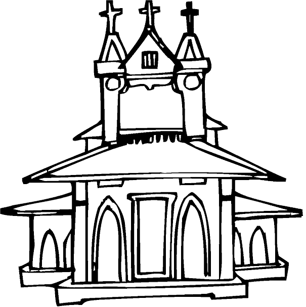 Malvorlage: Kirche (Gebäude und Architektur) #64232 - Kostenlose Malvorlagen zum Ausdrucken