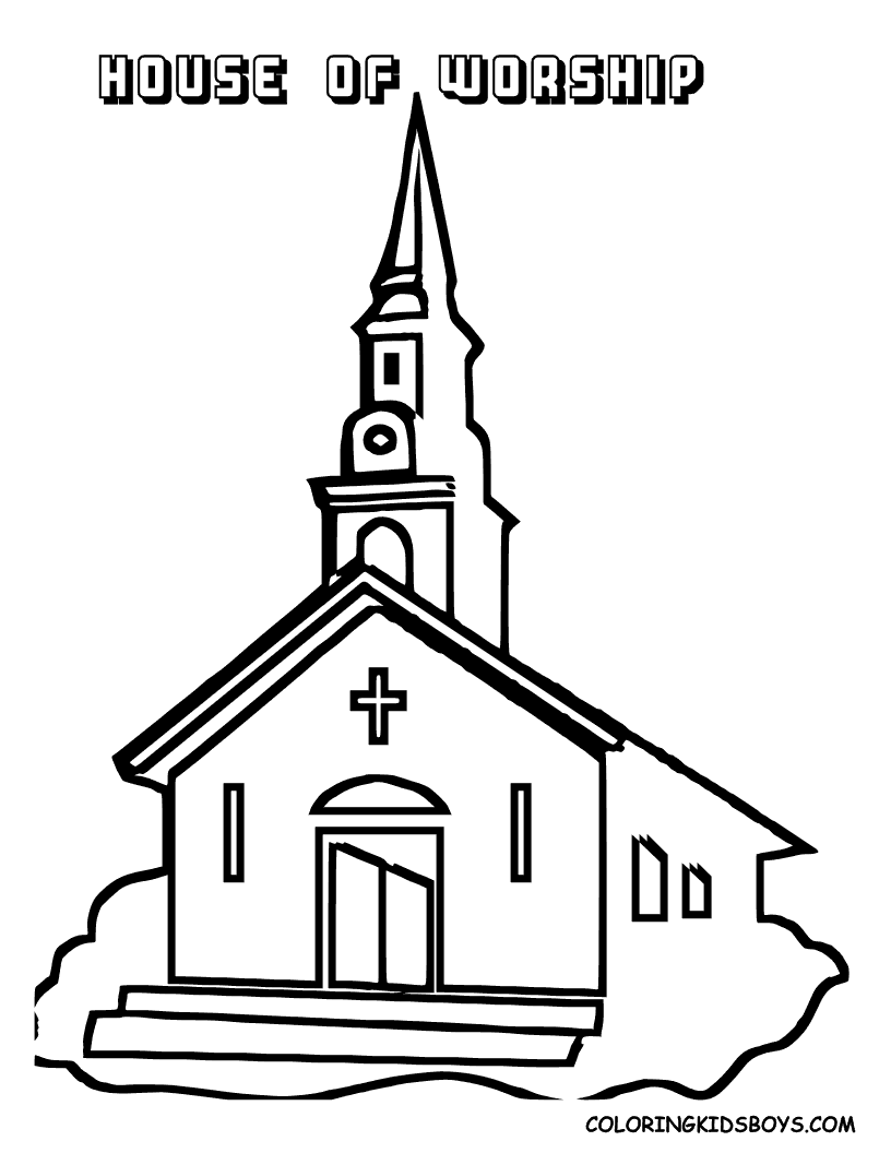 Malvorlage: Kirche (Gebäude und Architektur) #64353 - Kostenlose Malvorlagen zum Ausdrucken