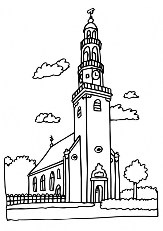Malvorlage: Kirche (Gebäude und Architektur) #64389 - Kostenlose Malvorlagen zum Ausdrucken