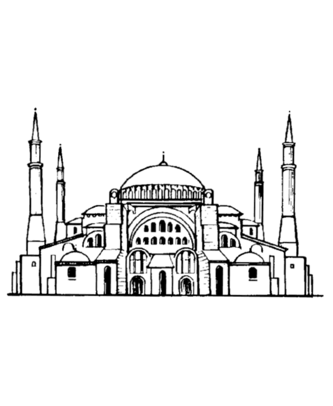 Malvorlage: Moschee (Gebäude und Architektur) #64582 - Kostenlose Malvorlagen zum Ausdrucken