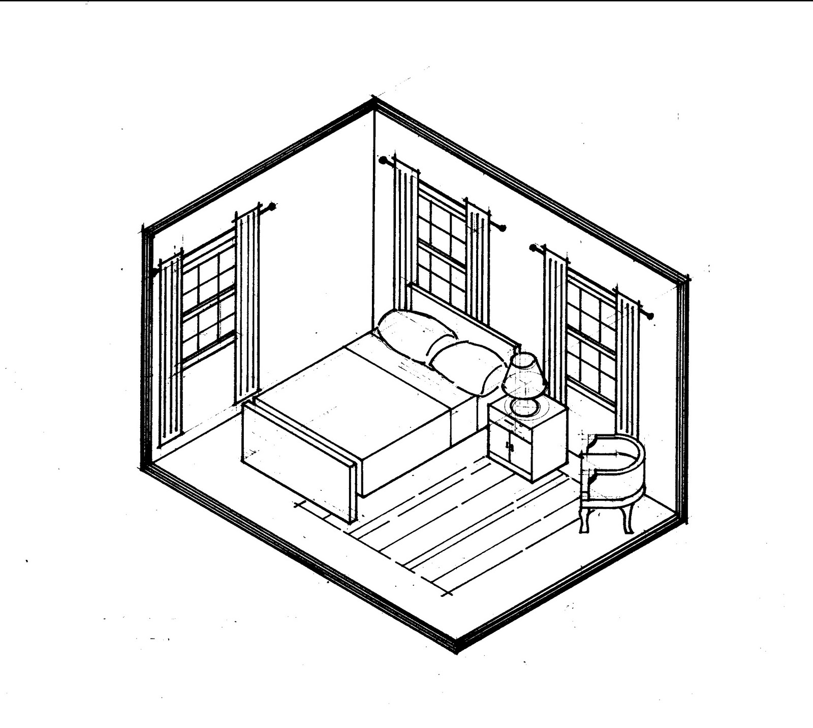 Malvorlage: Schlafzimmer (Gebäude und Architektur) #66722 - Kostenlose Malvorlagen zum Ausdrucken